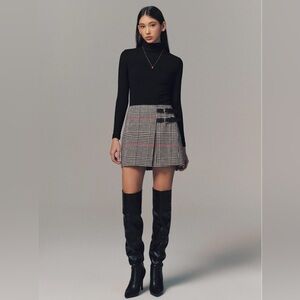 NWT Commense Plaid Mini Skirt w/ Double Belt – XS